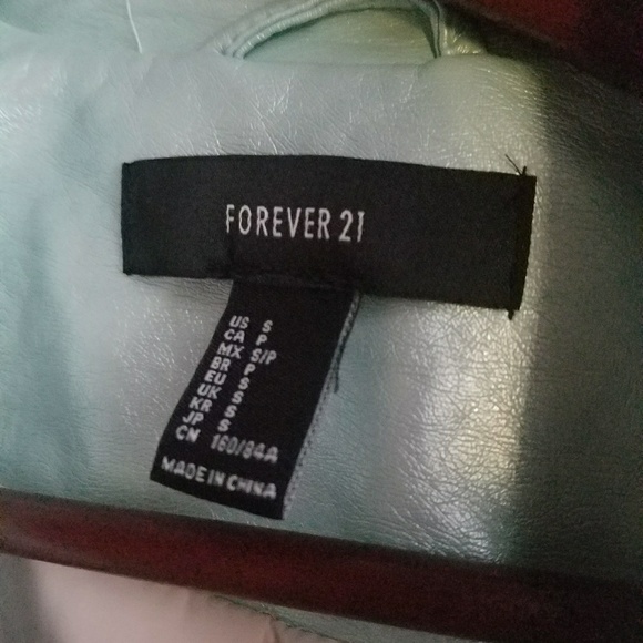 RAD Metallic Mint Pleather Moto Jacket - Picture 4 of 4